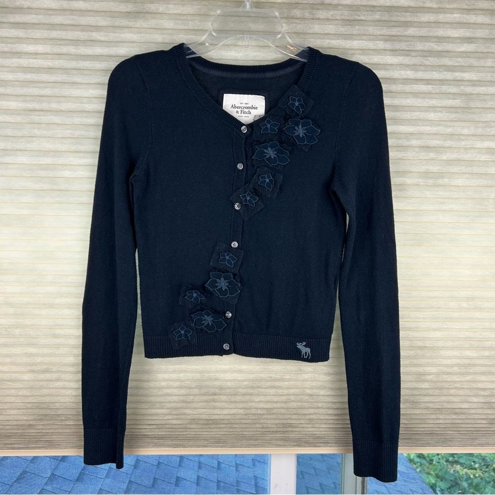 Abercrombie & Fitch VTG Floral Embossed Accents Cardigan Elena Gilbert Academia